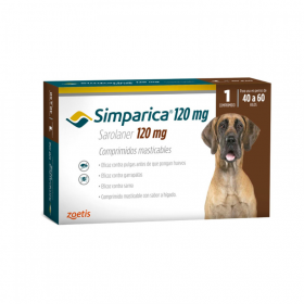 Simparica 120 мг. - дъвчащи таблетки за кучета с тегло 40 - 60 кг. / кутия 3 броя / /лекарства/